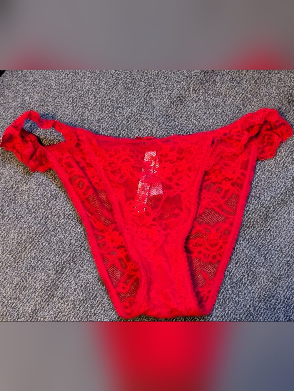 Sheer Floral Lace String Bikini Panty Victoria's Secret Dream Angels S NWT